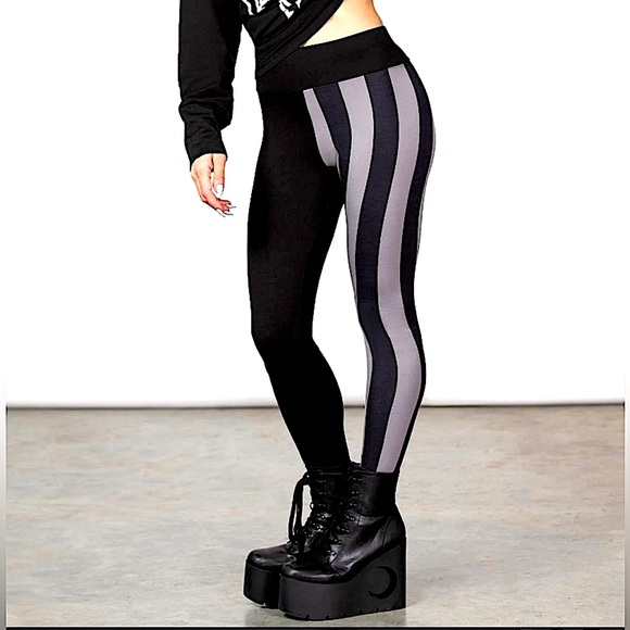 Killstar Pants - 🏷️ BNWT WEDNESDAY ADDAMS X KILLSTAR LOATHE LEGGINGS~XS